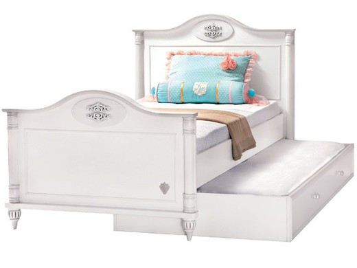 Romantic Bed & Pull-out Bed 100x200/90x190cm