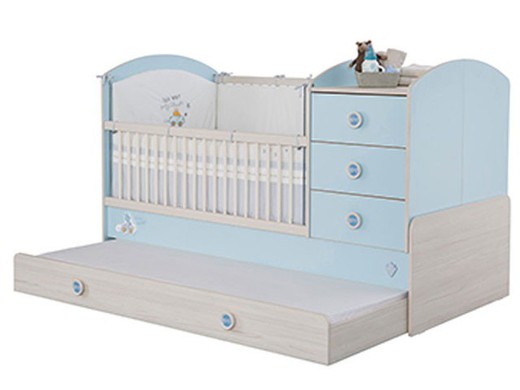 Baby Boy Convertible Baby Bed with Parent Bed 80x180cm