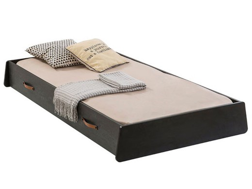 Dark Metal pull-out bed 90x190 cm